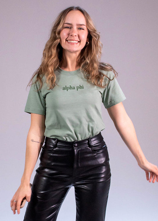 Chi O See Your Value Sage Green Tee
