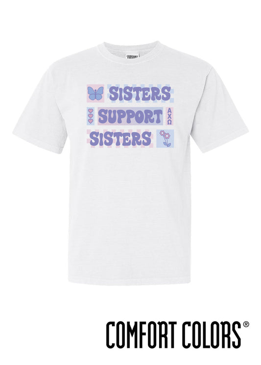 Alpha Chi Comfort Colors Sisters Support Sisters Tee