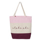 Alpha Phi Pink Striped Tote | Alpha Phi | Bags > Tote bags