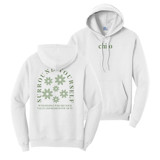 Chi O See Your Value White Hoodie