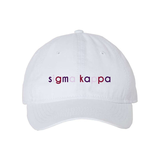 Sigma Kappa Keep It Colorful Ball Cap | Sigma Kappa | Headwear > Billed hats