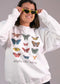 AXiD White Butterfly Crewneck