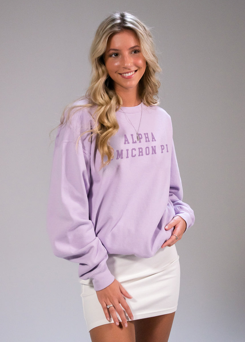 Tri Delta Purple Comfort Colors Crewneck | Delta Delta Delta | Sweatshirts > Crewneck sweatshirts