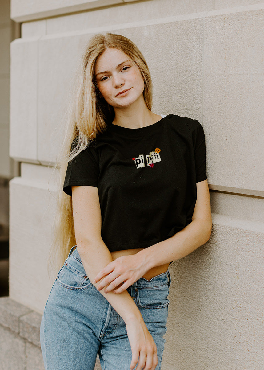 Alpha Gam Collage Cropped Tee