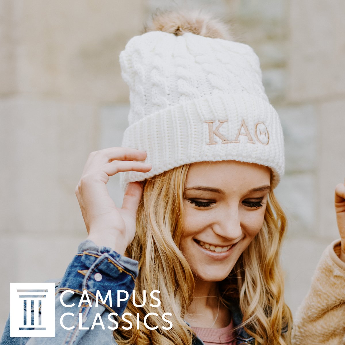 Sigma Kappa Fur Pom Beanie | Sigma Kappa | Headwear > Beanies