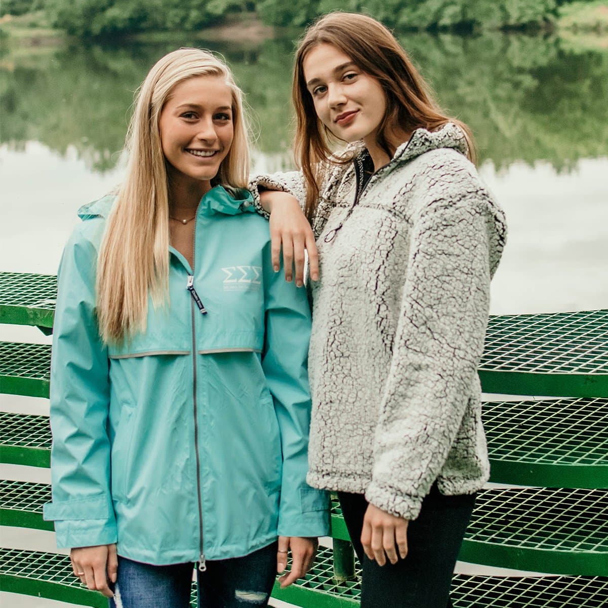 Kappa Delta Charles River Aqua Rain Jacket | Kappa Delta | Outerwear > Jackets