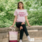 Chi Omega Pink Striped Tote | Chi Omega | Bags > Tote bags