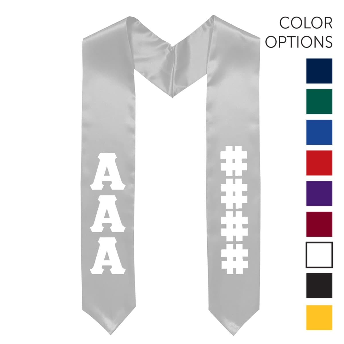 Alpha Gam Pick Your Own Colors Graduation Stole | Alpha Gamma Delta | Apparel > Stoles