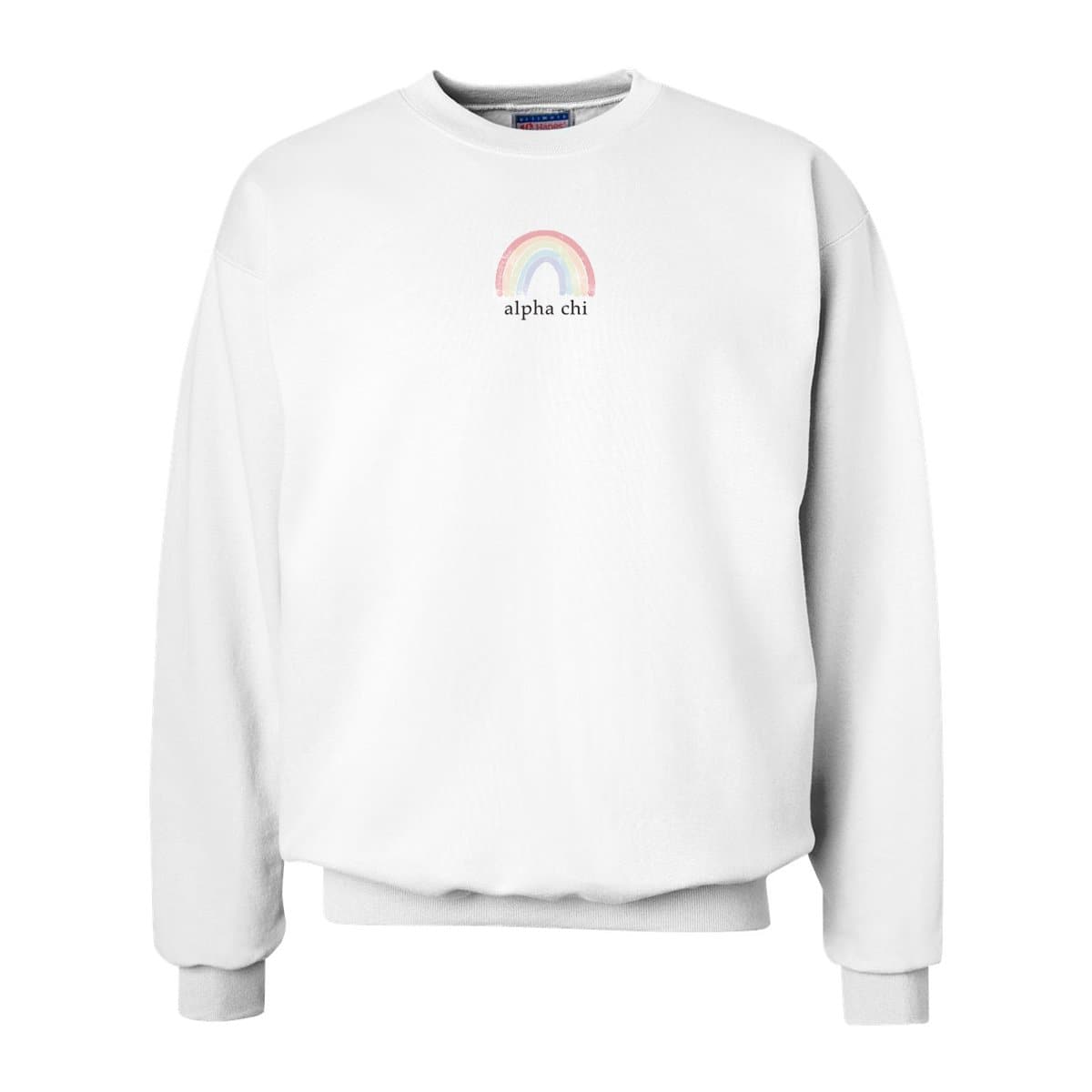 Alpha Chi Pastel Rainbow Crewneck | Alpha Chi Omega | Sweatshirts > Crewneck sweatshirts