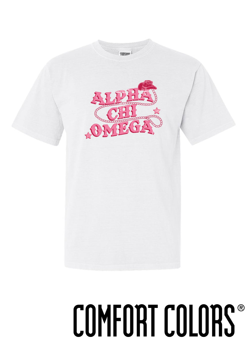 Alpha Chi Comfort Colors Cowgirl Tee