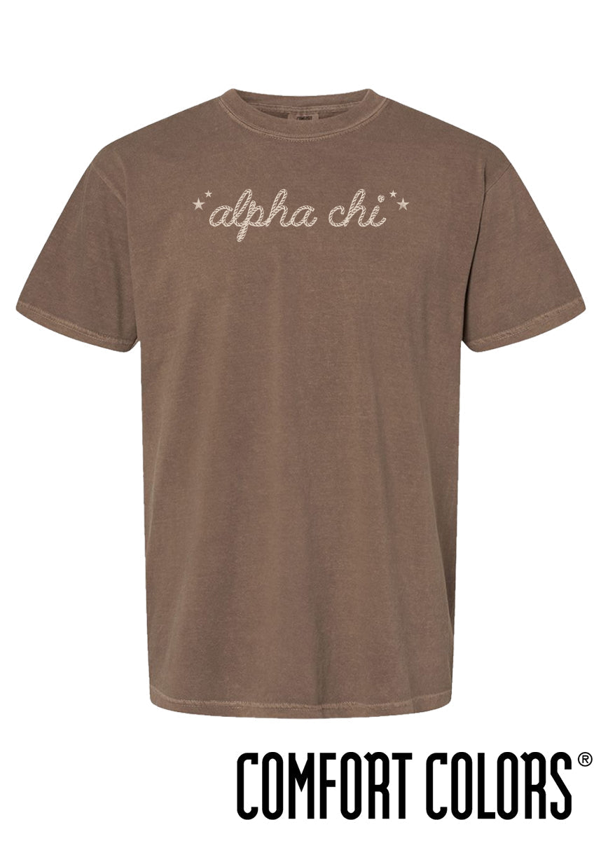 Alpha Chi Comfort Colors Wild West Short Sleeve Tee