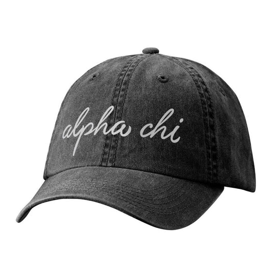 Alpha Chi Pigment Dyed Hat | Alpha Chi Omega | Headwear > Billed hats