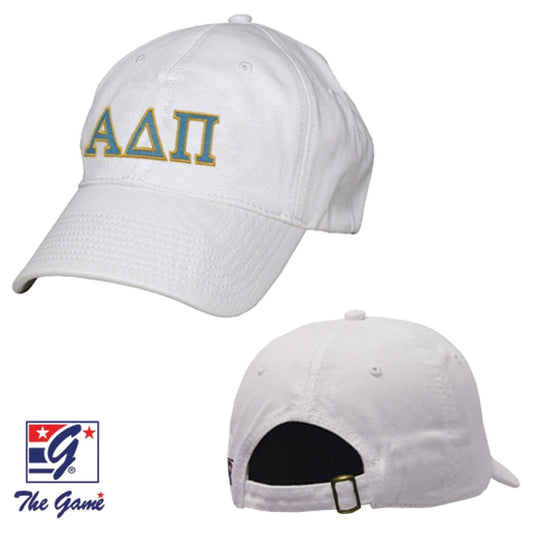 ADPi White Baseball Hat | Alpha Delta Pi | Headwear > Billed hats