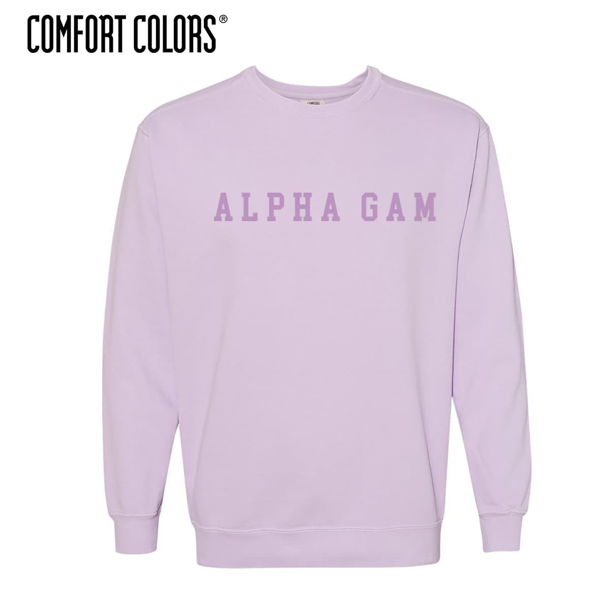 Alpha Gam Purple Comfort Colors Crewneck | Alpha Gamma Delta | Sweatshirts > Crewneck sweatshirts