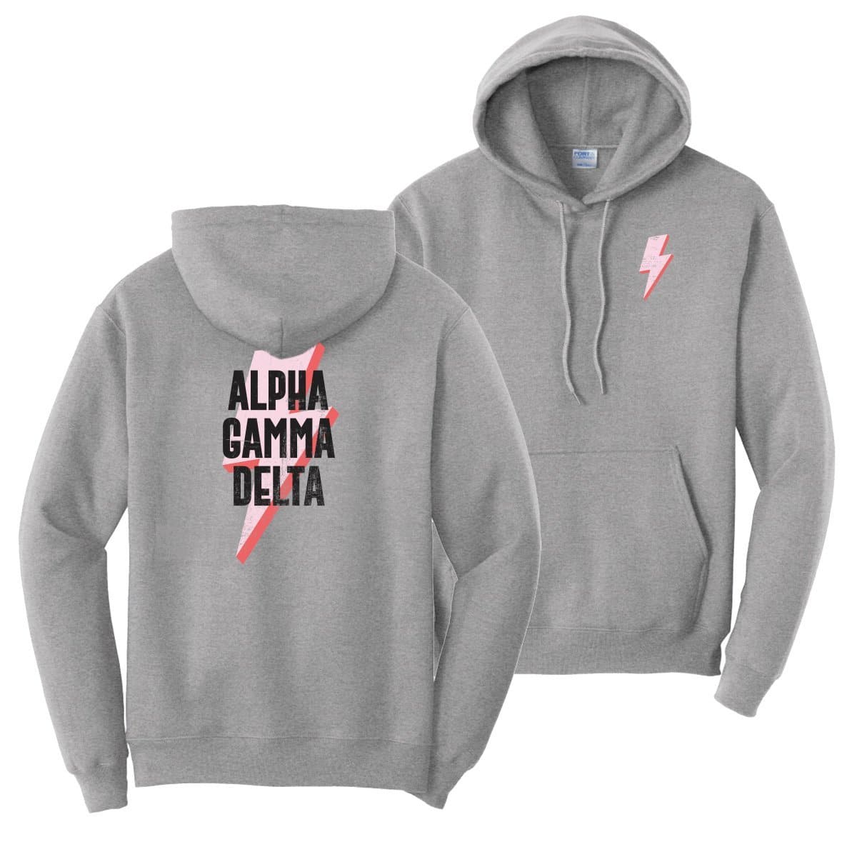 New! Alpha Gam Lightning Bolt Hoodie | Alpha Gamma Delta | Sweatshirts > Hooded sweatshirts