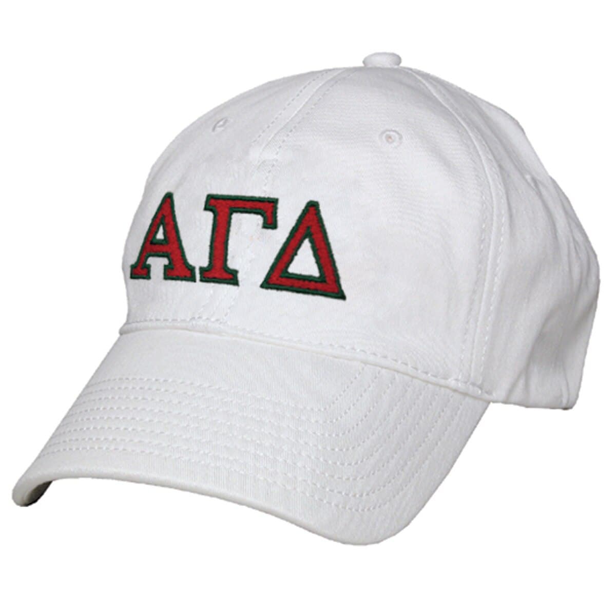 Alpha Gam White Baseball Hat | Alpha Gamma Delta | Headwear > Billed hats