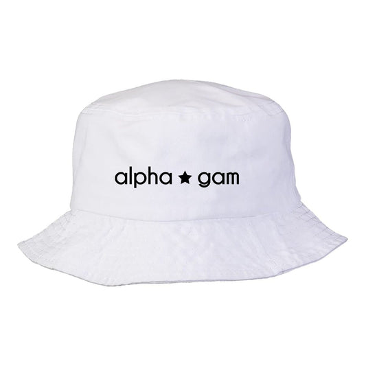 Alpha Gam Simple Star Bucket Hat | Alpha Gamma Delta | Headwear > Bucket hats