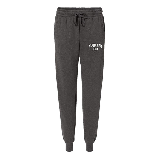 Alpha Gam Embroidered Collegiate Joggers | Alpha Gamma Delta | Pants > Sweatpants