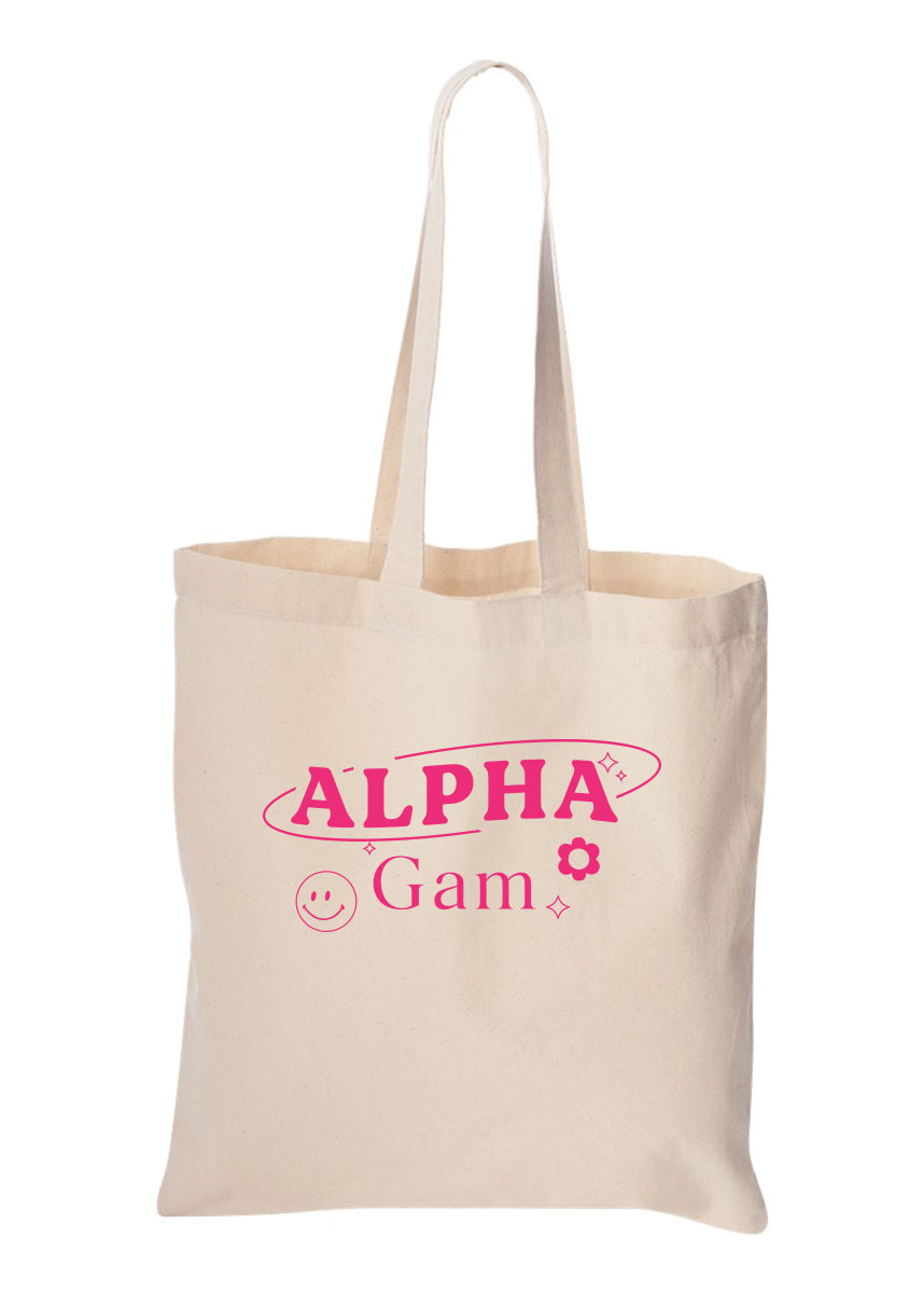 Alpha Gam Pink Y2K Tote Bag