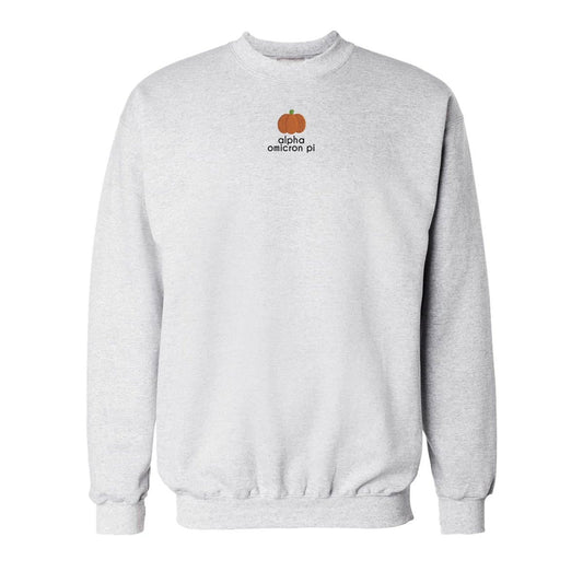 AOII Hello Pumpkin Embroidered Crew | Alpha Omicron Pi | Sweatshirts > Crewneck sweatshirts