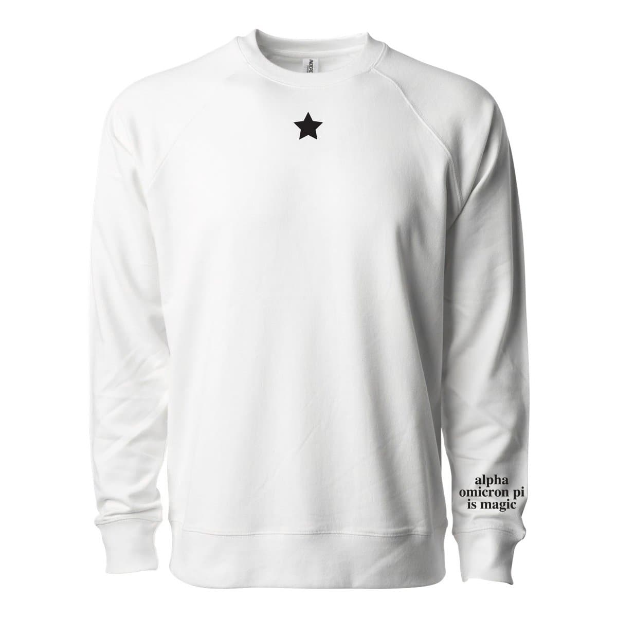 AOII White Embroidered Magic Crewneck | Alpha Omicron Pi | Sweatshirts > Crewneck sweatshirts