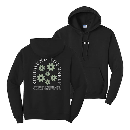 AOII See Your Value Black Hoodie