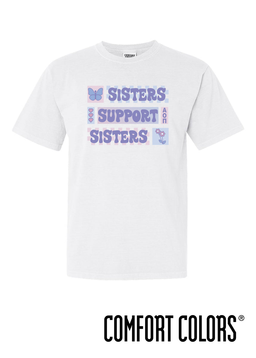 AOII Comfort Colors Sisters Support Sisters Tee