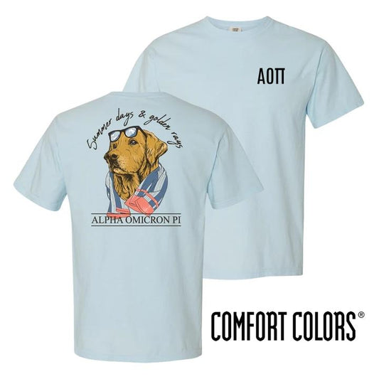 AOII Blue Comfort Colors Retriever Tee | Alpha Omicron Pi | Shirts > Short sleeve t-shirts