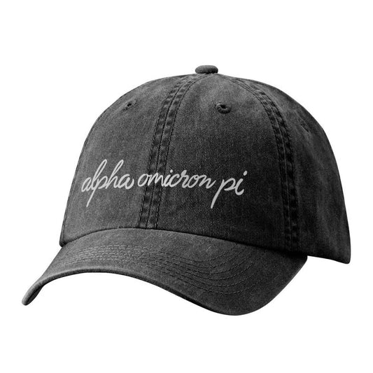 AOII Pigment Dyed Hat | Alpha Omicron Pi | Headwear > Billed hats