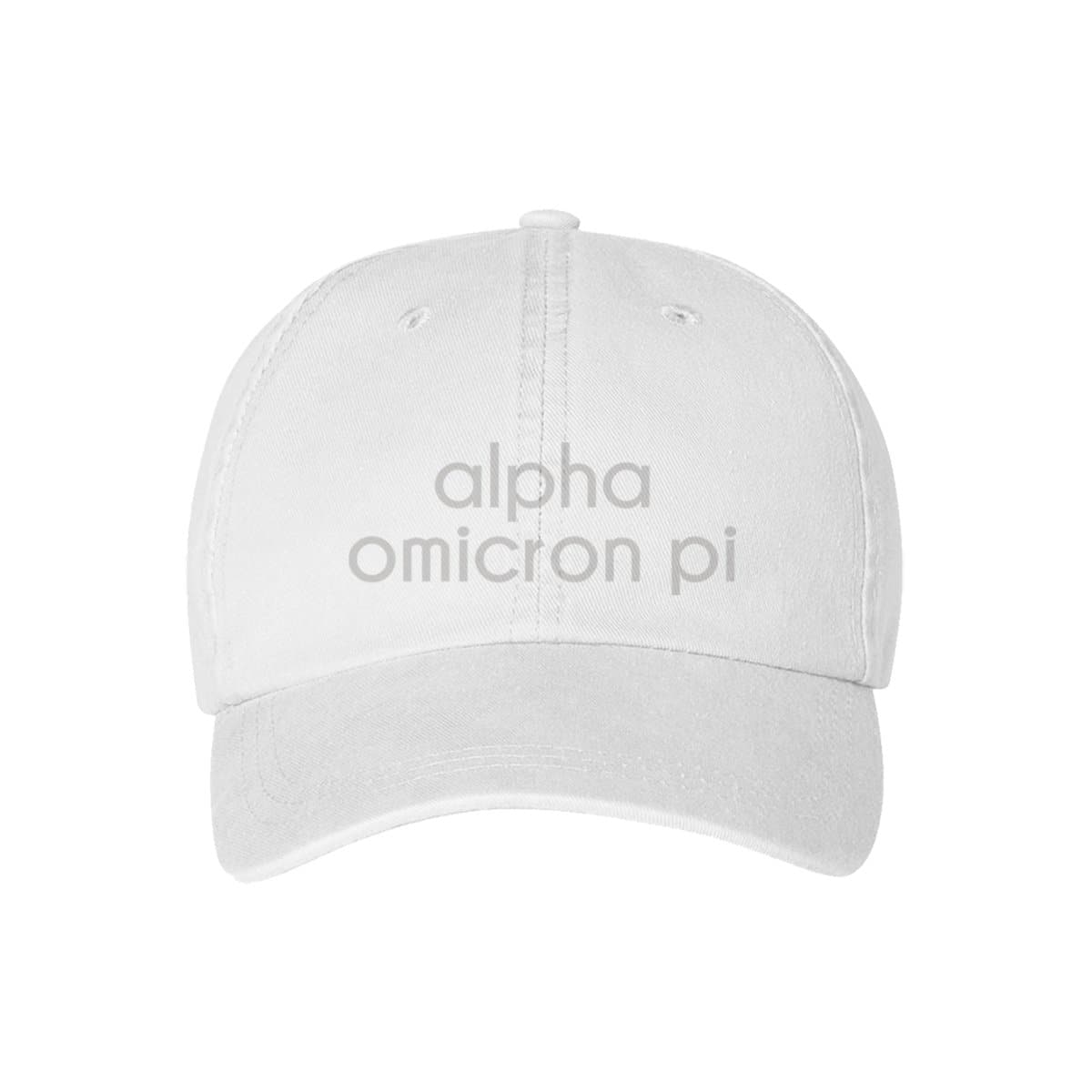 AOII Tone On Tone Hat | Alpha Omicron Pi | Headwear > Billed hats
