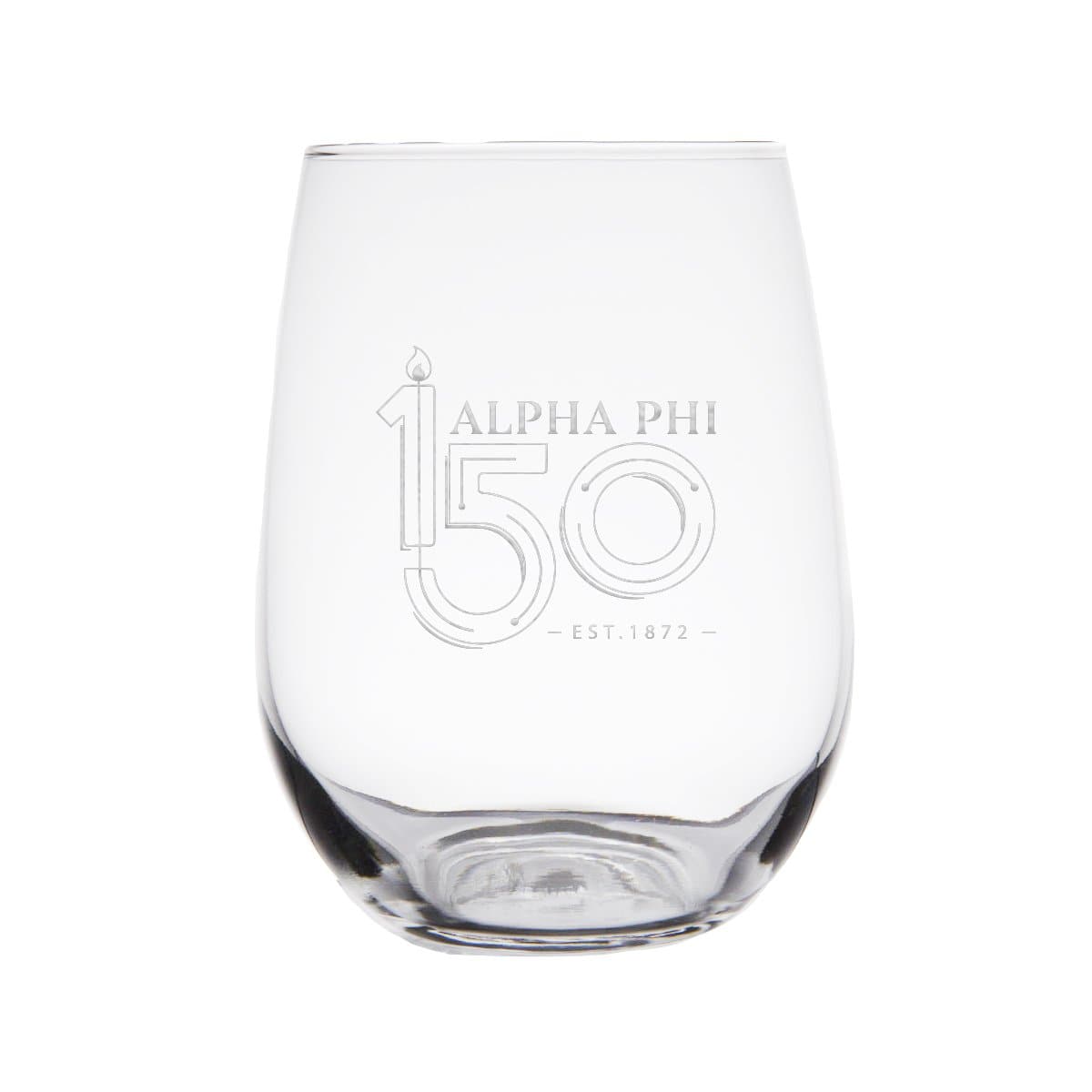 Alpha Phi Anniversary Wine Glass | Alpha Phi | Drinkware > Stemmed glasses