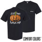 Alpha Phi Comfort Colors Black Pumpkin Halloween Short Sleeve Pocket Tee | Alpha Phi | Shirts > Short sleeve t-shirts
