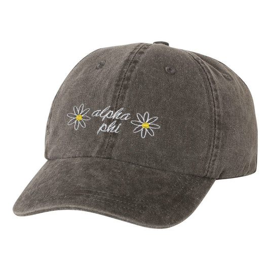 Alpha Phi Daisy Baseball Hat | Alpha Phi | Headwear > Billed hats