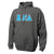 Alpha Xi Delta Dark Heather Hoodie with Sewn On Letters