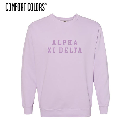 AXiD Purple Comfort Colors Crewneck | Alpha Xi Delta | Sweatshirts > Crewneck sweatshirts