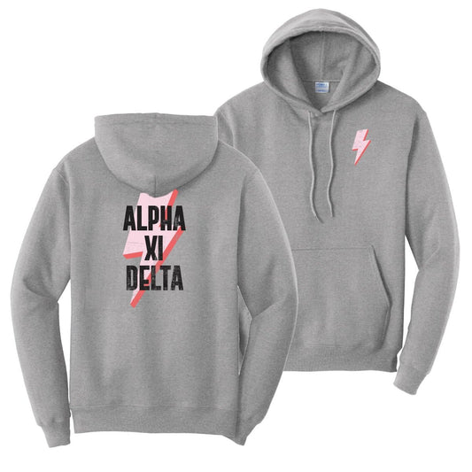 New! AXiD Lightning Bolt Hoodie | Alpha Xi Delta | Sweatshirts > Hooded sweatshirts