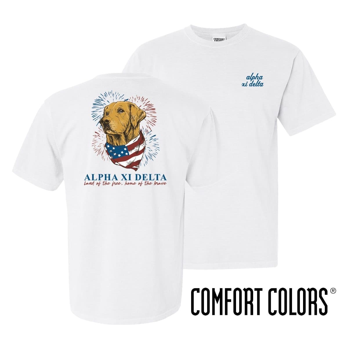 Alpha Xi Delta Comfort Colors USA Retriever Tee | Alpha Xi Delta | Shirts > Short sleeve t-shirts