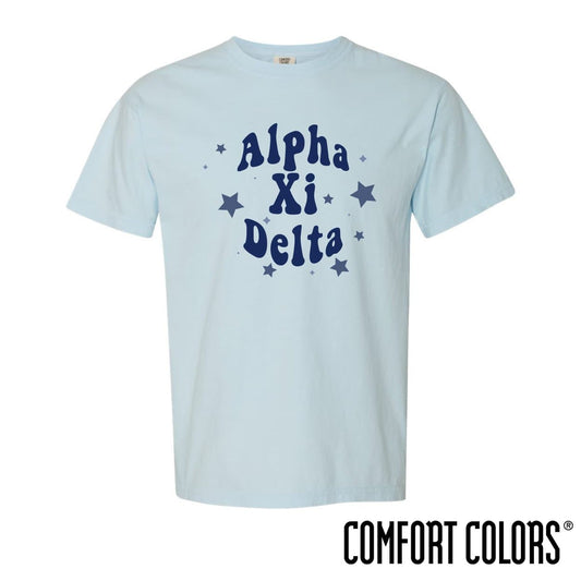 AXiD Comfort Colors Baby Blue Star Tee | Alpha Xi Delta | Shirts > Short sleeve t-shirts
