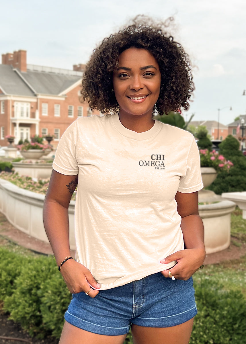 Chi O Comfort Colors Mantra Short Sleeve Tee