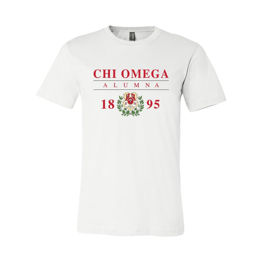 Chi Omega Alumna Crest Short Sleeve Tee | Chi Omega | Shirts > Short sleeve t-shirts