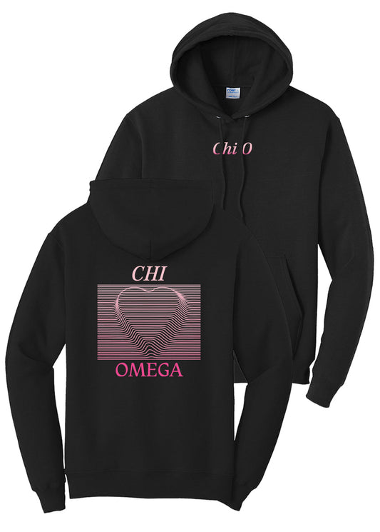Chi O Heartbeat Graphic Hoodie