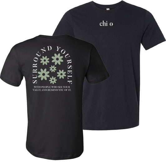 Chi O See Your Value Black Tee