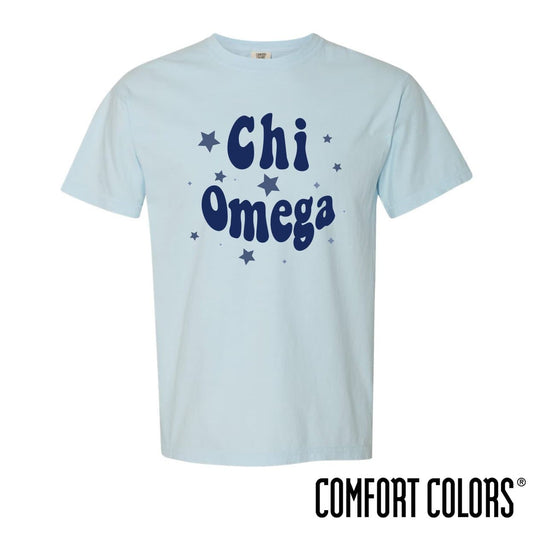 Chi Omega Comfort Colors Baby Blue Star Tee | Chi Omega | Shirts > Short sleeve t-shirts