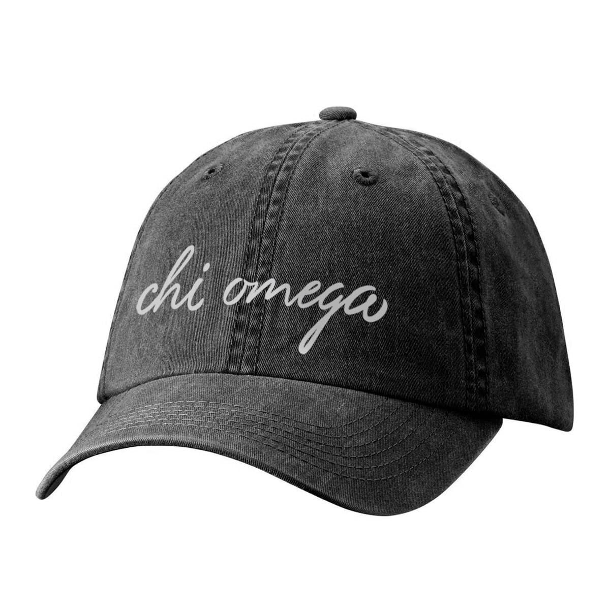 Chi Omega Pigment Dyed Hat | Chi Omega | Headwear > Billed hats