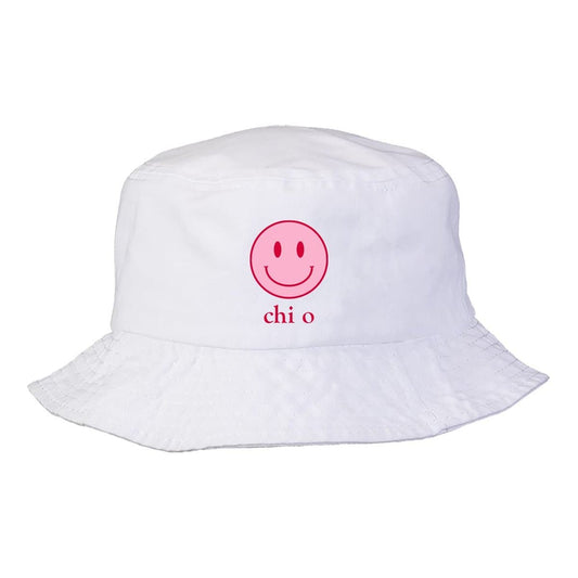 Chi Omega Smiley Bucket Hat | Chi Omega | Headwear > Bucket hats