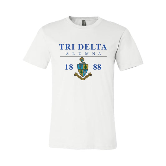 Tri Delta Alumna Crest Short Sleeve Tee | Delta Delta Delta | Shirts > Short sleeve t-shirts
