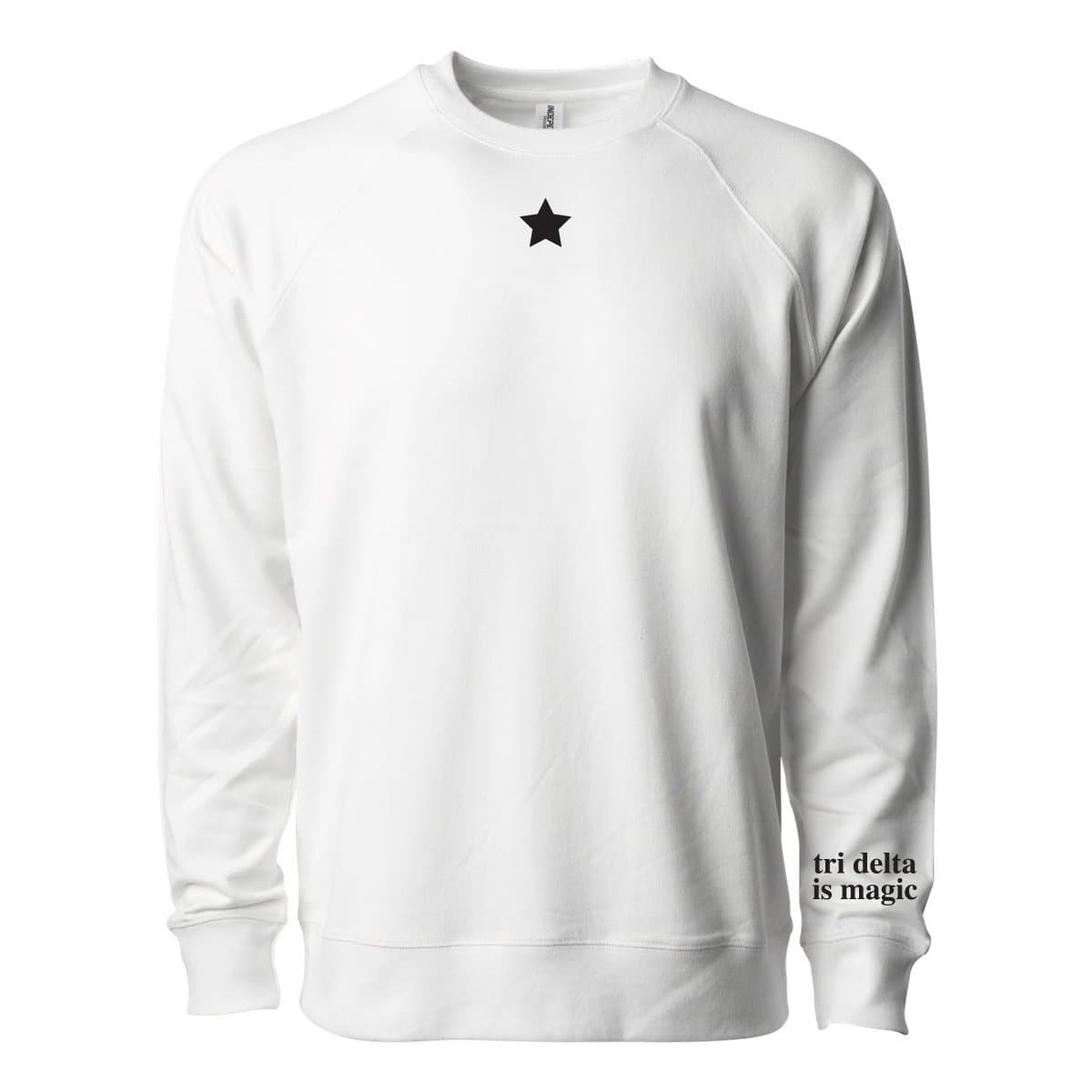 Tri Delta White Embroidered Magic Crewneck | Delta Delta Delta | Sweatshirts > Crewneck sweatshirts