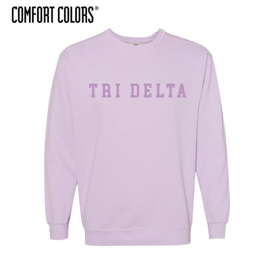 Tri Delta Purple Comfort Colors Crewneck | Delta Delta Delta | Sweatshirts > Crewneck sweatshirts