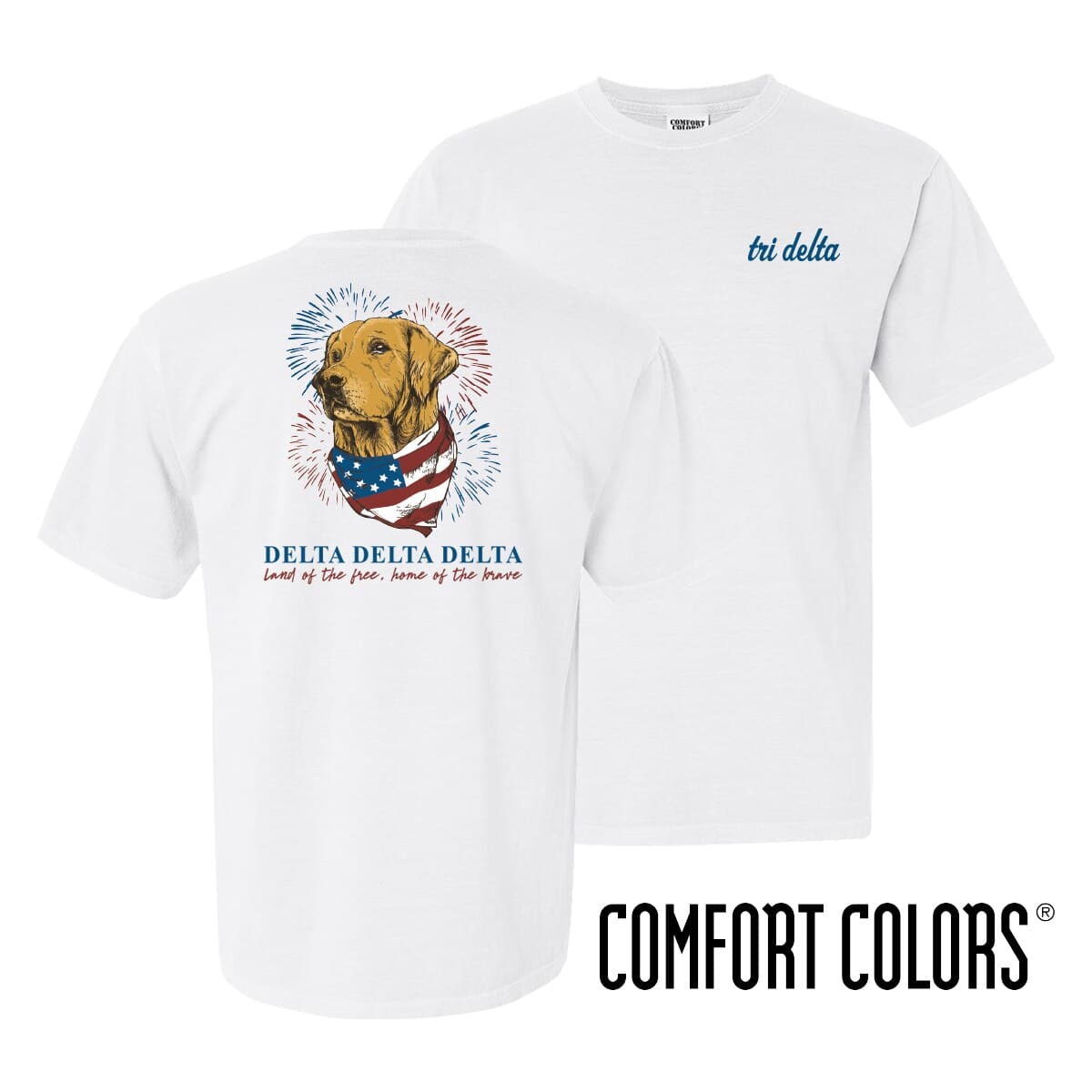 Tri Delta Comfort Colors USA Retriever Tee | Delta Delta Delta | Shirts > Short sleeve t-shirts