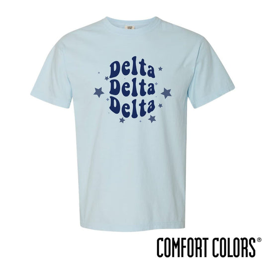 Tri Delta Comfort Colors Baby Blue Star Tee | Delta Delta Delta | Shirts > Short sleeve t-shirts